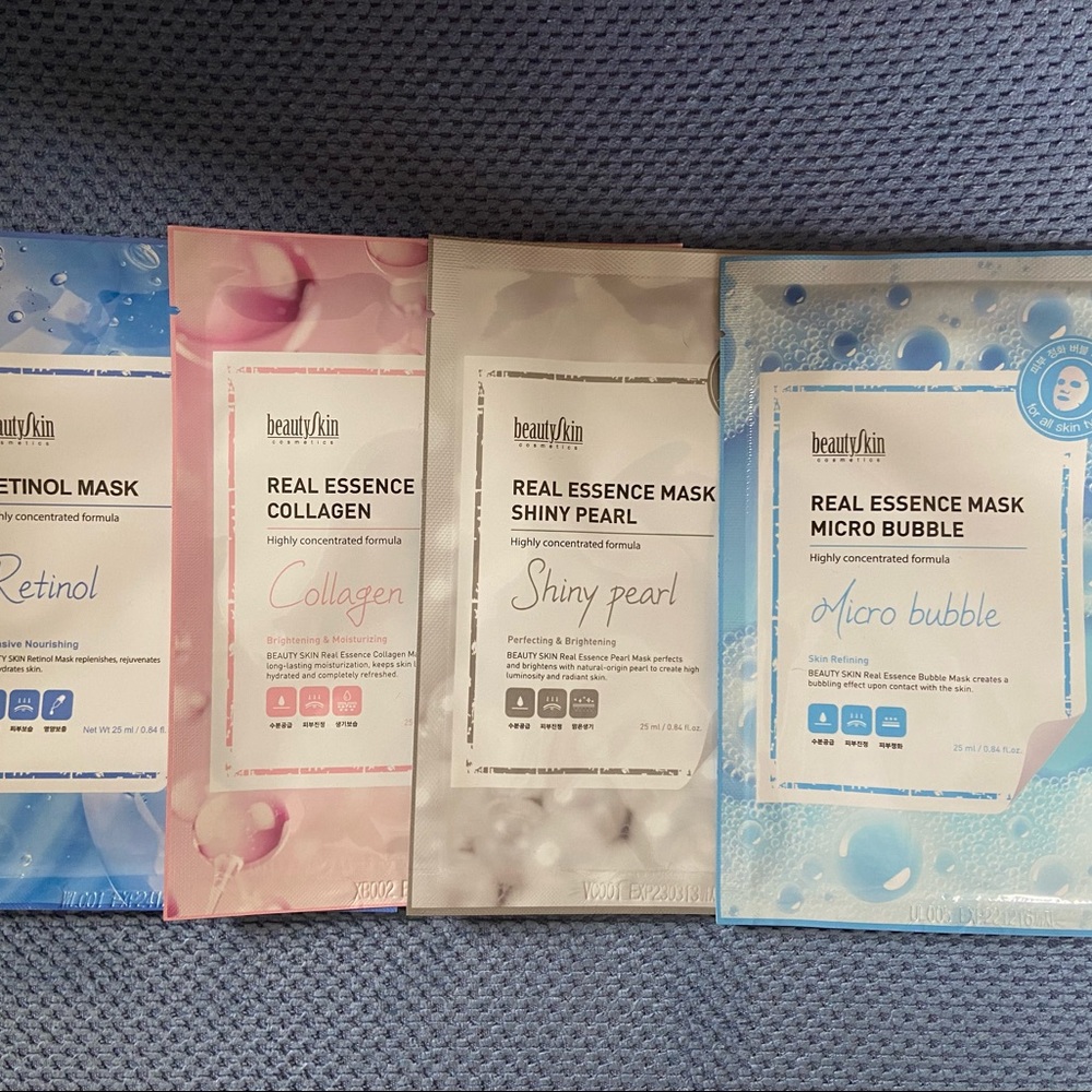 4 Treatment skin care facial sheet masks